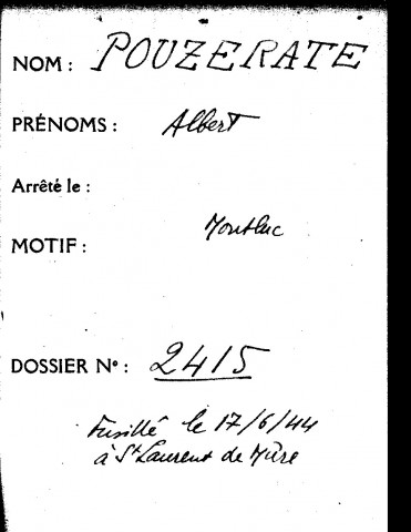 POUZERATE Albert