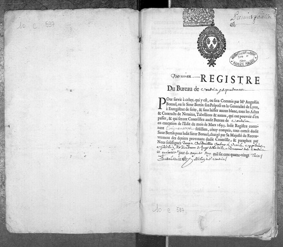 15 mai 1693-27 juillet 1693.