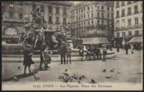 Lyon. Les pigeons, place des Terreaux