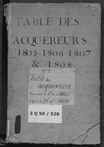 1805-1808 (volume 2). Renvoie à 3Q50/518).