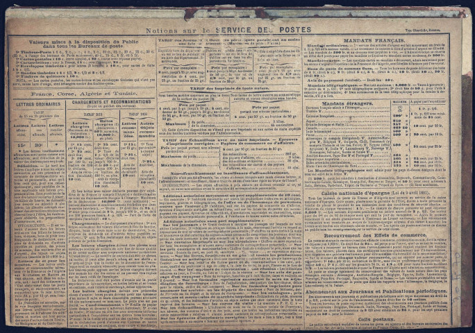Almanach des Postes et des Télégraphes 1890.