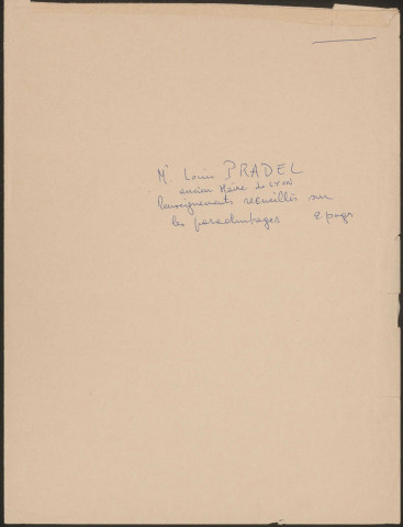 PRADEL Louis, ancien maire de Lyon.