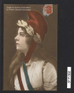 Jeune femme coiffée d'un bonnet phrygien et d'une couronne de lauriers.
