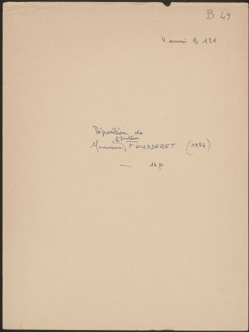 FOUSSERET, Docteur.