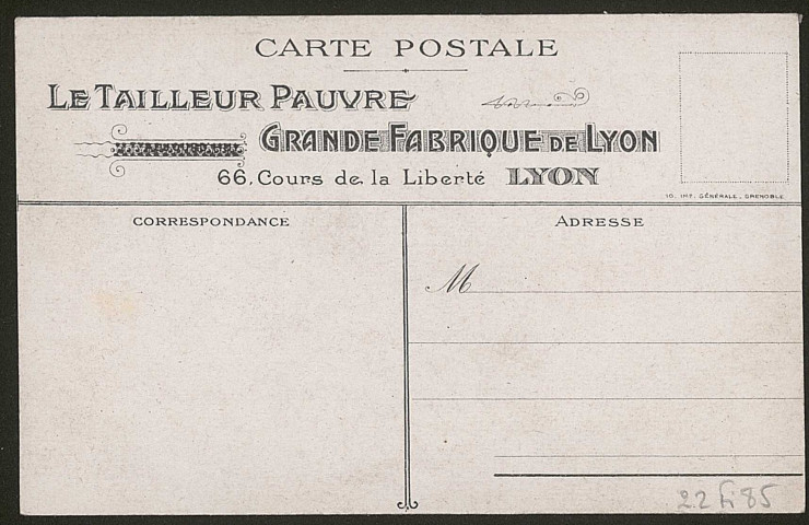 Le Tailleur Pauvre - Grande Fabrique de Lyon - Lyon.