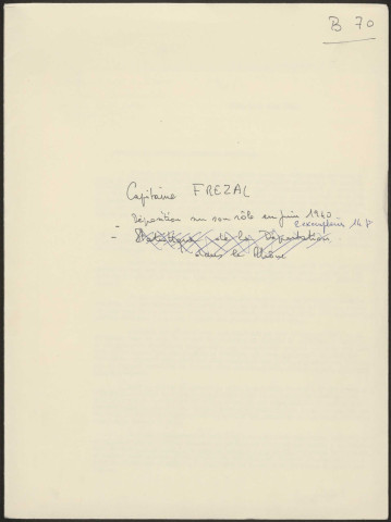 FREZAL, Commandant.