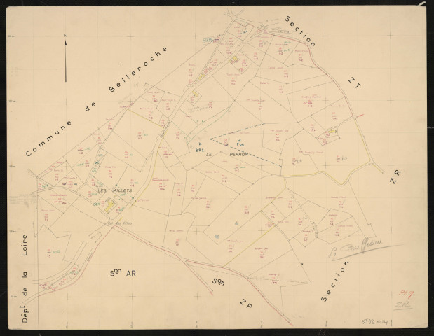 Section ZR : détail (planchette).