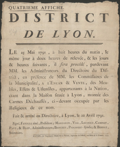 District de Lyon (22 avril 1791).