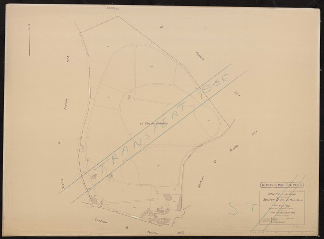 Section D dite de Mont-Giron 4e feuille (partie de l'ancienne 1ère feuille). Plan révisé pour 1936.