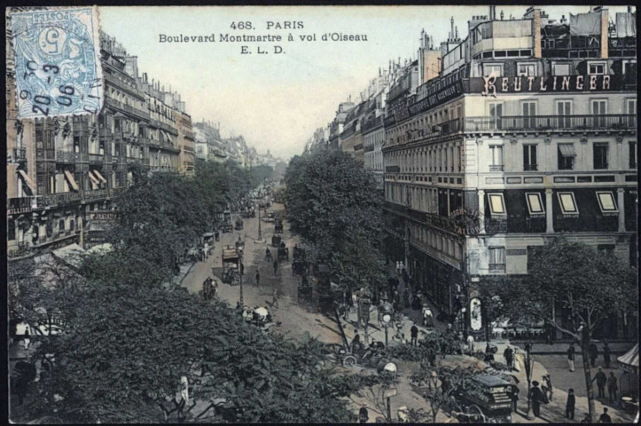 Boulevard Montmartre à vol d'oiseau.