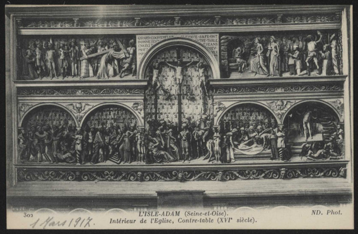 Intérieur de l'église, contre-table (XVIe siècle).