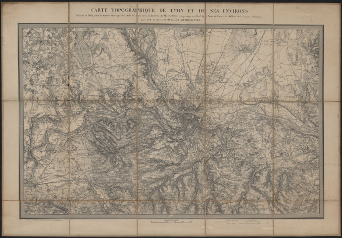 Carte topographique de Lyon et de ses environs.