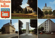 Villefranche en Beaujolais. Vues multiples en mosaïque.