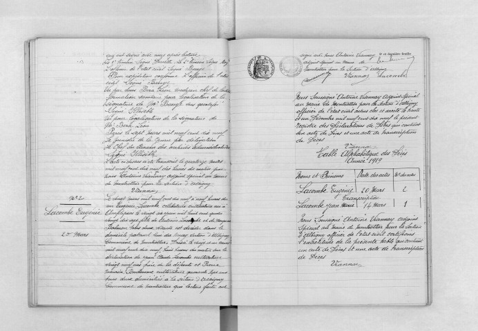 Décès - Section d'Albigny