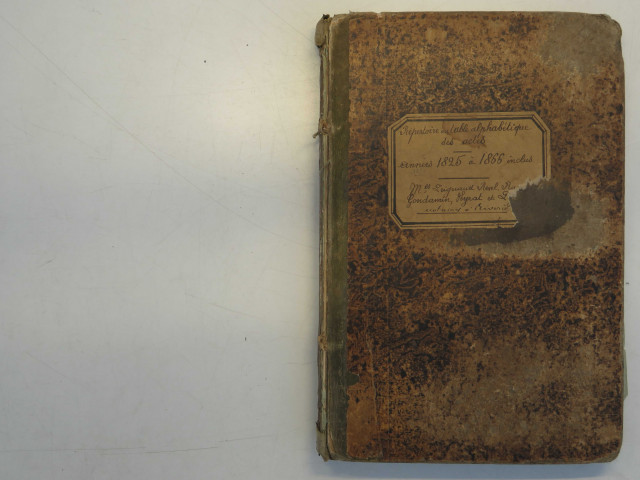 Répertoire alphabétique des actes.