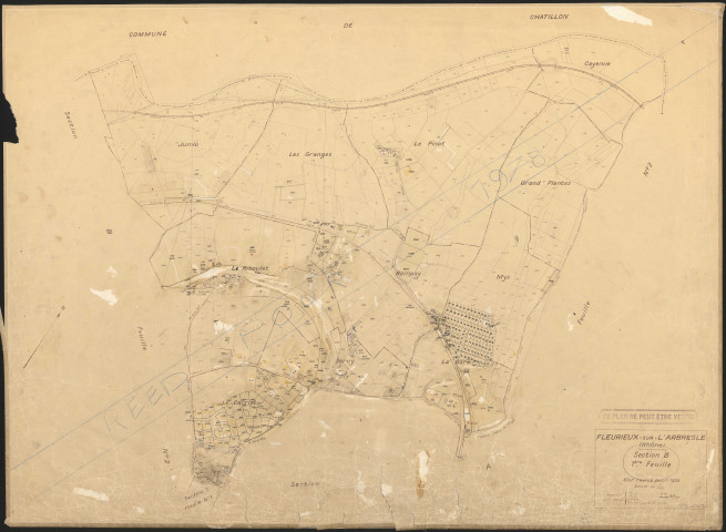 Section B 1ère feuille. Cadastre révisé pour 1938. Réédité pour 1978.