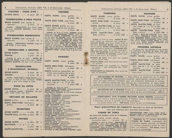 Établissement horticole Léon Pin, cultivateur-pépiniériste - Saint-Genis-Laval.