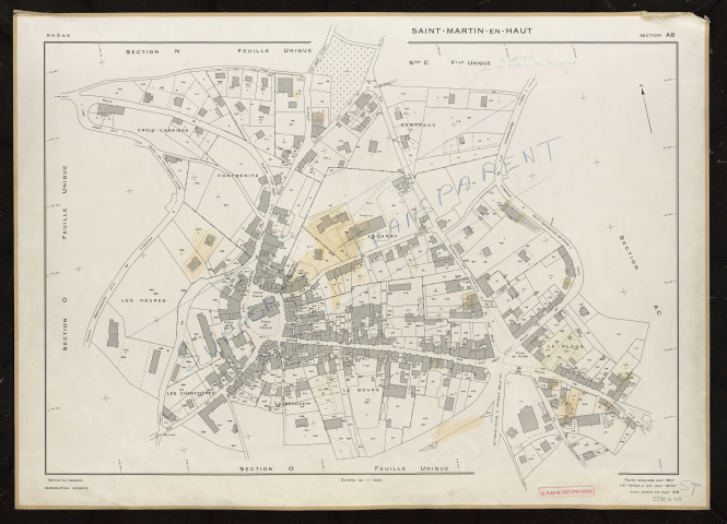 Section AB. Feuille renouvelée pour 1957. 2e édition à jour pour 1979.