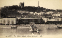 Lyon. Pont du palais de Justice et coteau de Fourvière.