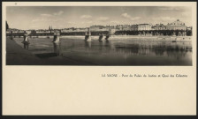 Lyon. La Saône. Pont du Palais de Justice et quai des Célestins.