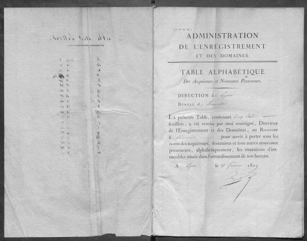 1819-1821 (volume 5) Renvoie au 3Q40/296.