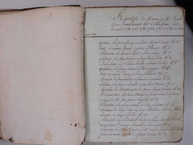 22 juillet 1781-5 septembre 1786