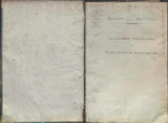 État de sections et matrice de rôle de la contribution foncière.