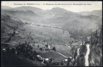 Le hameau des Rivières et les montagnes du Jura.