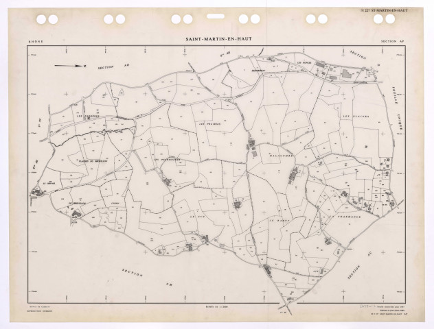 Section AP. Feuille renouvelée pour 1957. Edition à jour pour 1985.