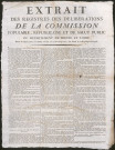 Extrait des registres des délibérations de la Commission populaire, républicaine et de salut public du Département de Rhône et Loire, le 9 juillet 1793, l'An second de la République française.