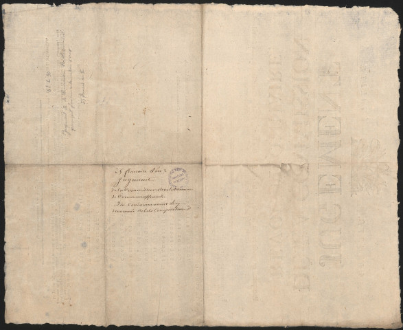 Affiches des jugements prononcés (doubles).