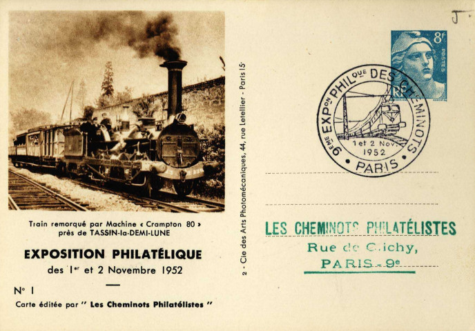 Tassin-la-Demi-Lune. Exposition philathélique des 1er et 2 novembre 1952.