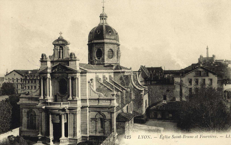 Lyon. Eglise Saint-Bruno et Fourvière.