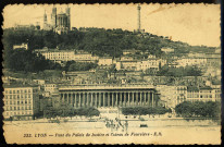 Lyon. Pont du palais de Justice et coteau de Fourvière.