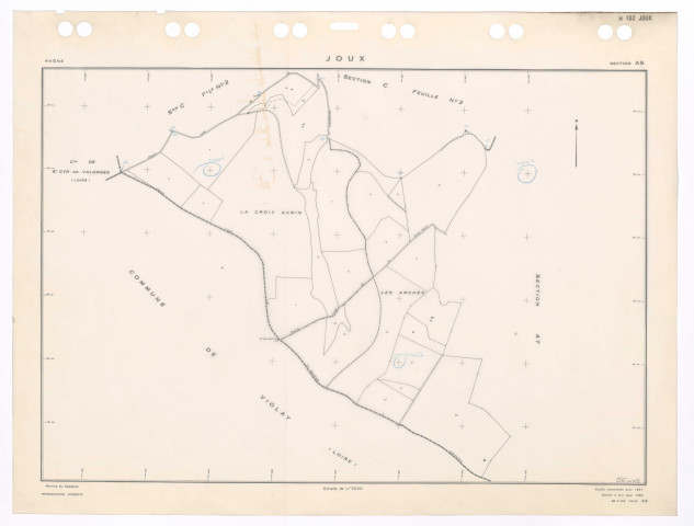 Section AS. Feuille renouvelée pour 1967. Edition à jour pour 1983.