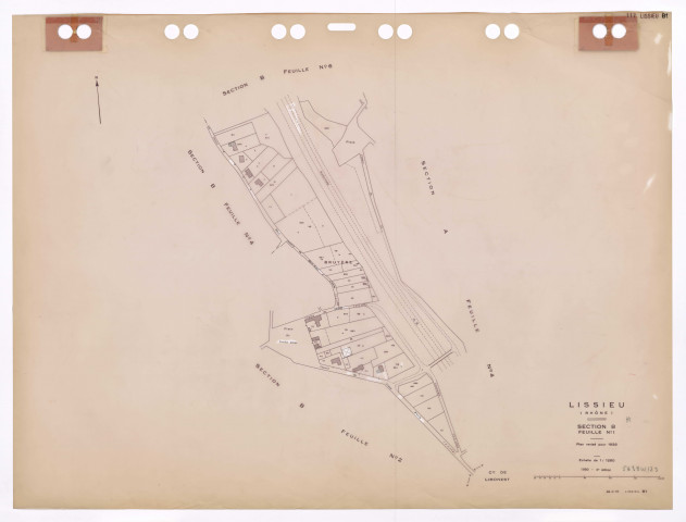 Section B feuille n°1. Plan révisé pour 1932. 4e édition à jour pour 1980.