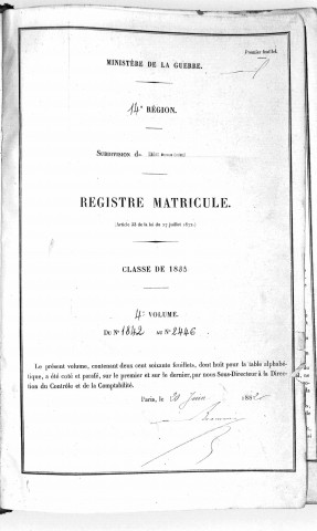 Lyon Central : n° matricules 1842-2446