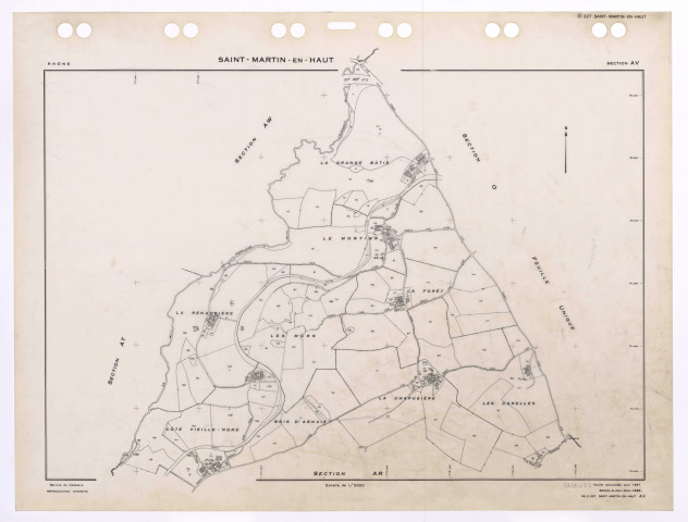 Section AV. Feuille renouvelée pour 1957. Edition à jour pour 1985.