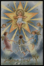 Enfant Jésus et ronde de petits anges.