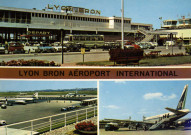 Lyon Bron aéroport international. Vues multiples en mosaïque.