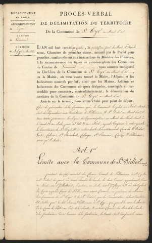 Saint-Cyr-au-Mont-d'Or, 15 avril 1824.