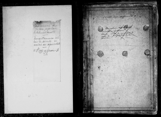 Enregistrement des lois et décrets et des arrêtés des représentants en mission (12 octobre 1793-19 frimaire an II).