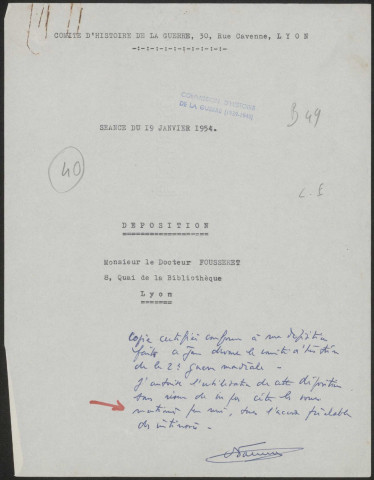 FOUSSERET, Docteur.
