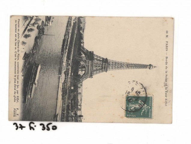 Bords de la Seine et la tour Eiffel.