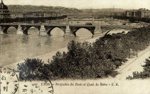 Lyon. Perspectives des ponts et quais du Rhône.