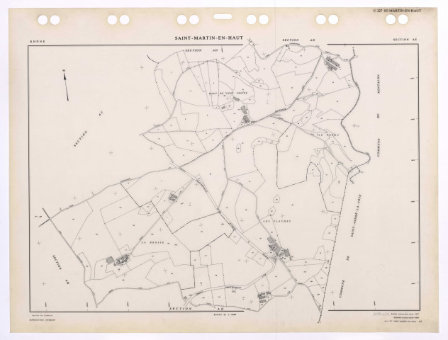 Section AE. Feuille renouvelée pour 1957. Edition à jour pour 1985.