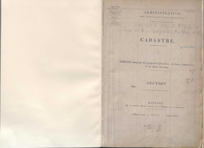 Section A partie nord de la ville, section B partie sud de la ville.