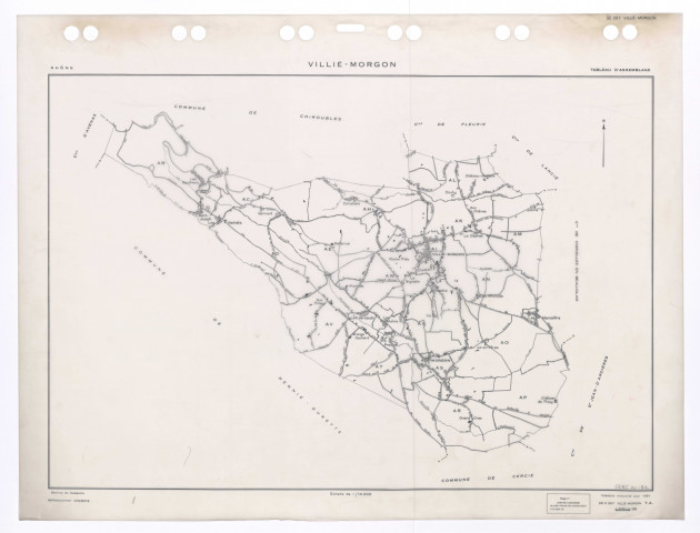 Tableau d'assemblage (TA). Cadastre renouvelé pour 1961. Edition à jour pour 1992.