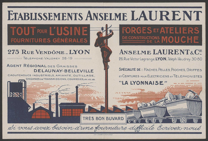 Etablissements Anselme Laurent & Cie - Lyon.