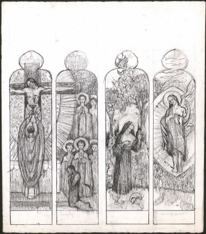 La Crucifixion et L'Apparition du Christ à sainte Marguerite-Marie Alacoque.